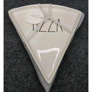 Rae Dunn White Ceramic Pizza Plates Pizza Pie & Slice NWT Set Of 3
